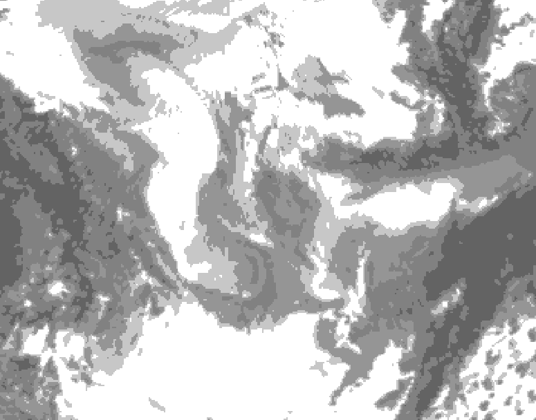 GDPS total cloud 066 hour forecast chart for Canada based on 2026/01/24 0000Z data