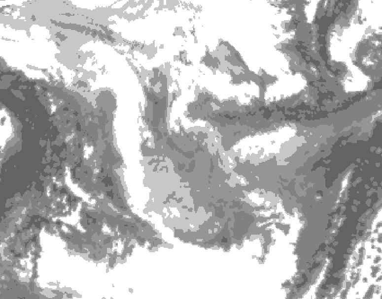 GDPS total cloud 078 hour forecast chart for Canada based on 2026/01/24 0000Z data