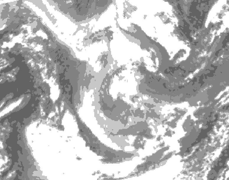 GDPS total cloud 108 hour forecast chart for Canada based on 2026/01/24 0000Z data