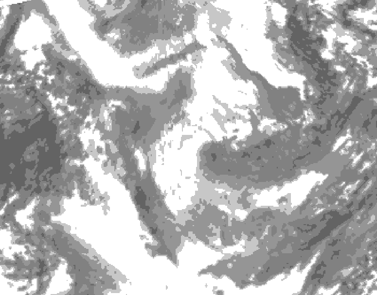 GDPS total cloud 126 hour forecast chart for Canada based on 2026/01/24 0000Z data