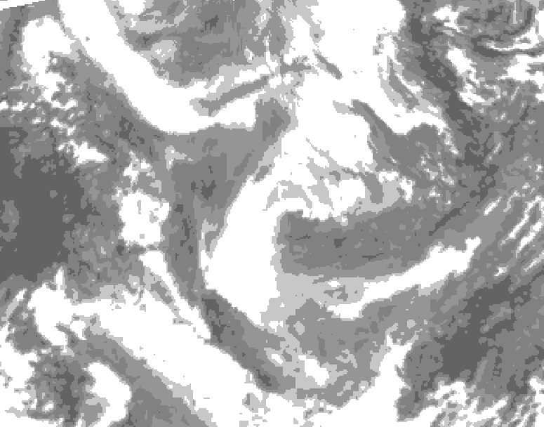 GDPS total cloud 132 hour forecast chart for Canada based on 2026/01/24 0000Z data