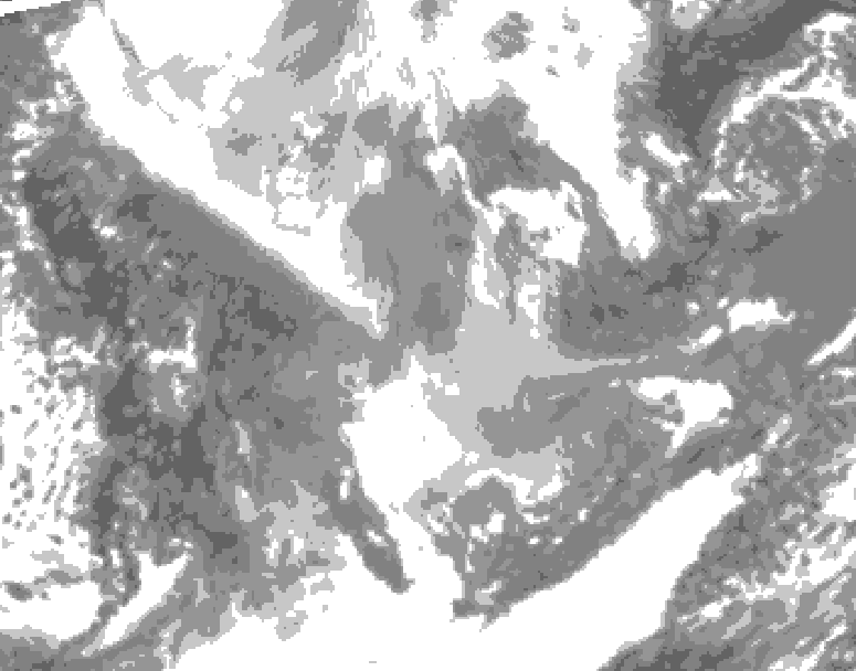 GDPS total cloud 222 hour forecast chart for Canada based on 2026/01/24 0000Z data