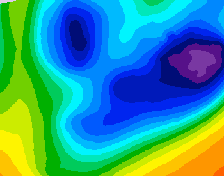 GDPS 500 millibar geopotential height 006 hour forecast chart for Canada based on 2026/01/25 0000Z data
