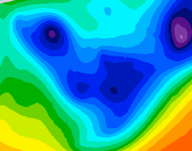 GDPS 500 millibar geopotential height 036 hour forecast chart for Canada based on 2026/01/25 0000Z data