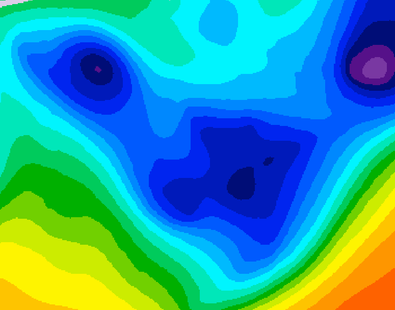 GDPS 500 millibar geopotential height 042 hour forecast chart for Canada based on 2026/01/25 0000Z data