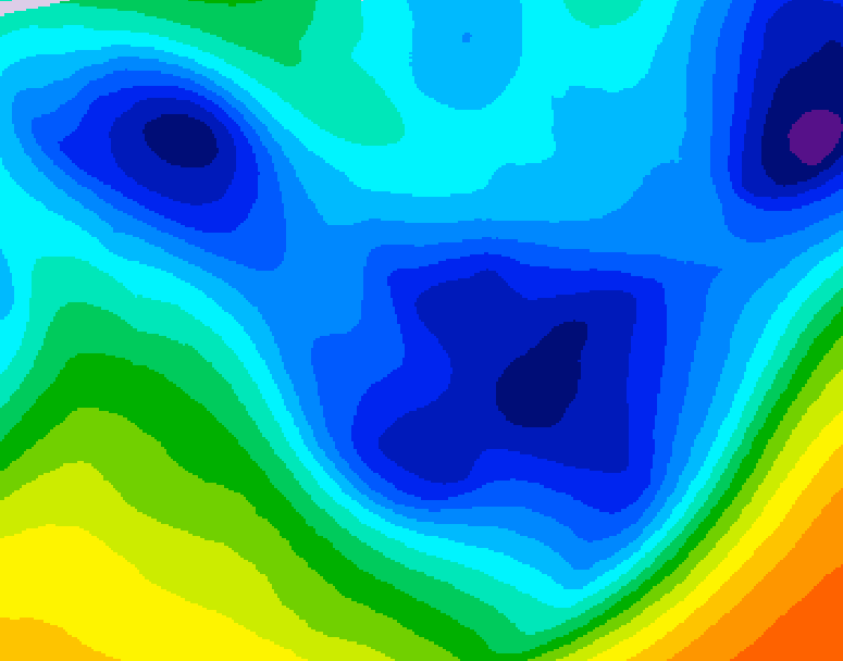 GDPS 500 millibar geopotential height 048 hour forecast chart for Canada based on 2026/01/25 0000Z data