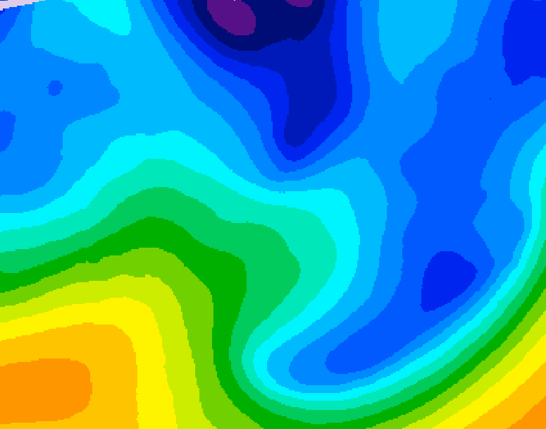 GDPS 500 millibar geopotential height 132 hour forecast chart for Canada based on 2026/01/25 0000Z data
