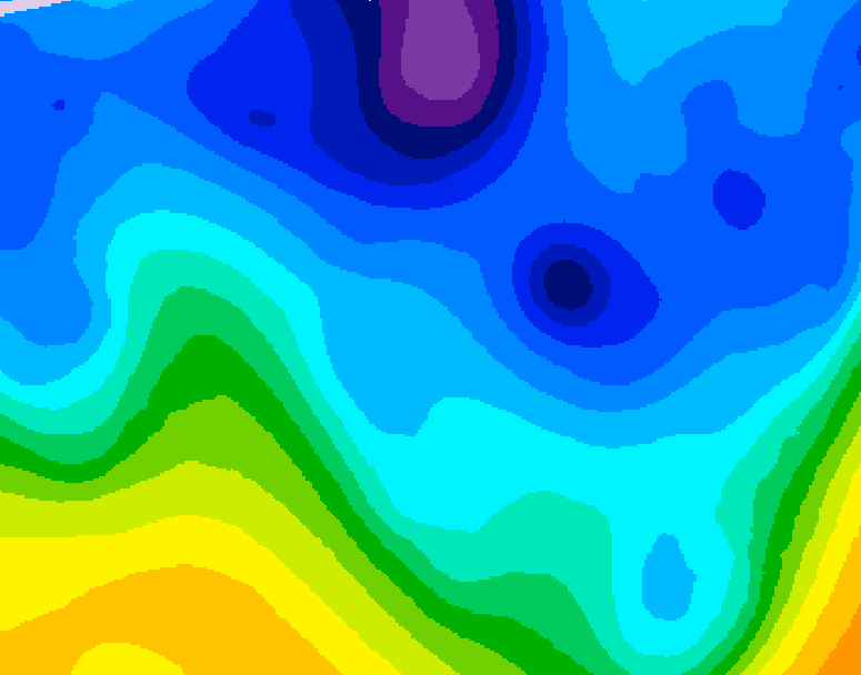GDPS 500 millibar geopotential height 180 hour forecast chart for Canada based on 2026/01/25 0000Z data