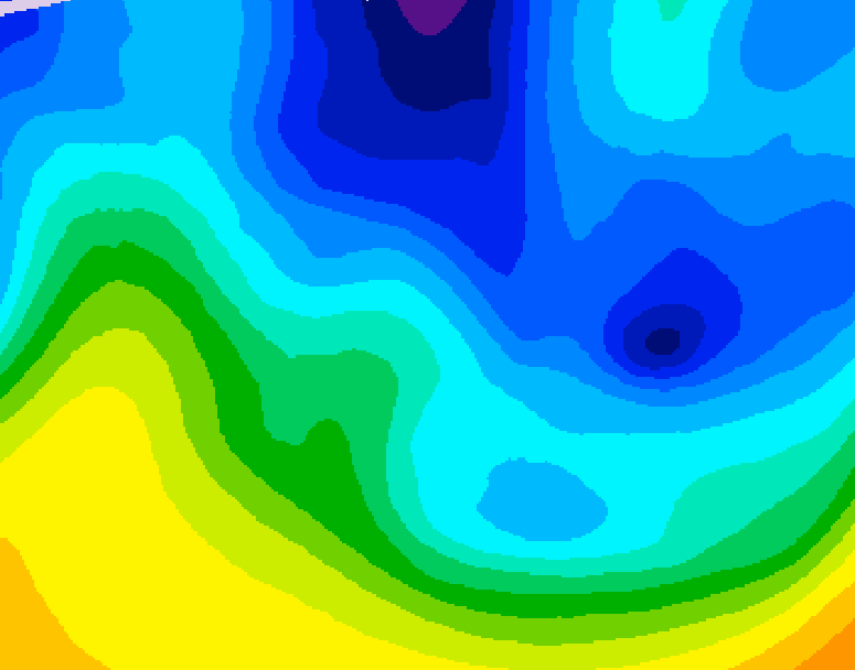 GDPS 500 millibar geopotential height 222 hour forecast chart for Canada based on 2026/01/25 0000Z data
