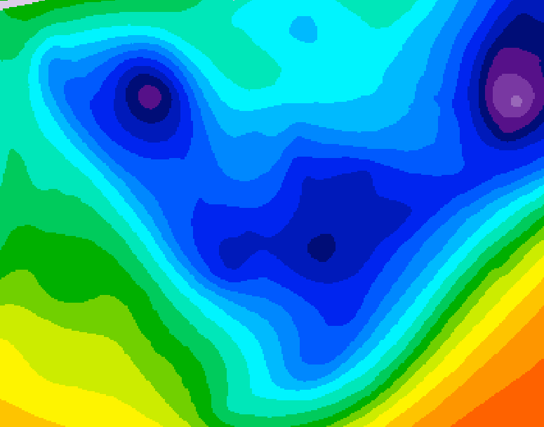 GDPS 500 millibar geopotential height 024 hour forecast chart for Canada based on 2026/01/25 1200Z data