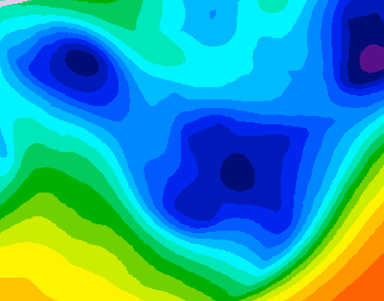 GDPS 500 millibar geopotential height 036 hour forecast chart for Canada based on 2026/01/25 1200Z data