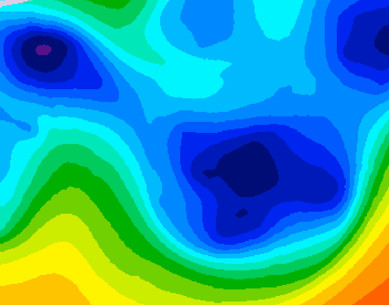 GDPS 500 millibar geopotential height 048 hour forecast chart for Canada based on 2026/01/25 1200Z data