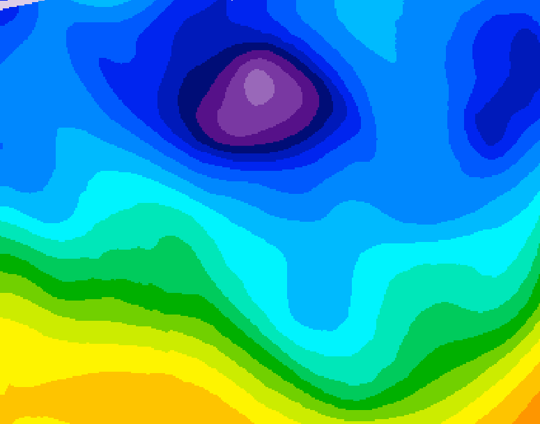 GDPS 500 millibar geopotential height 180 hour forecast chart for Canada based on 2026/01/25 1200Z data