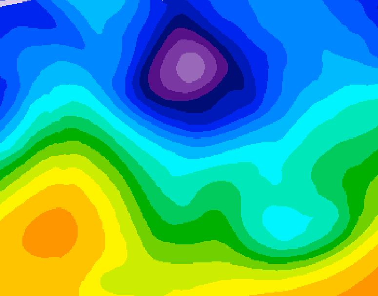 GDPS 500 millibar geopotential height 222 hour forecast chart for Canada based on 2026/01/25 1200Z data