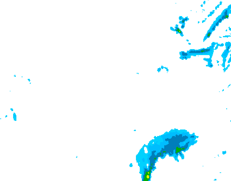 GDPS precipitation 018 hour forecast chart for Canada based on 2026/01/25 0000Z data