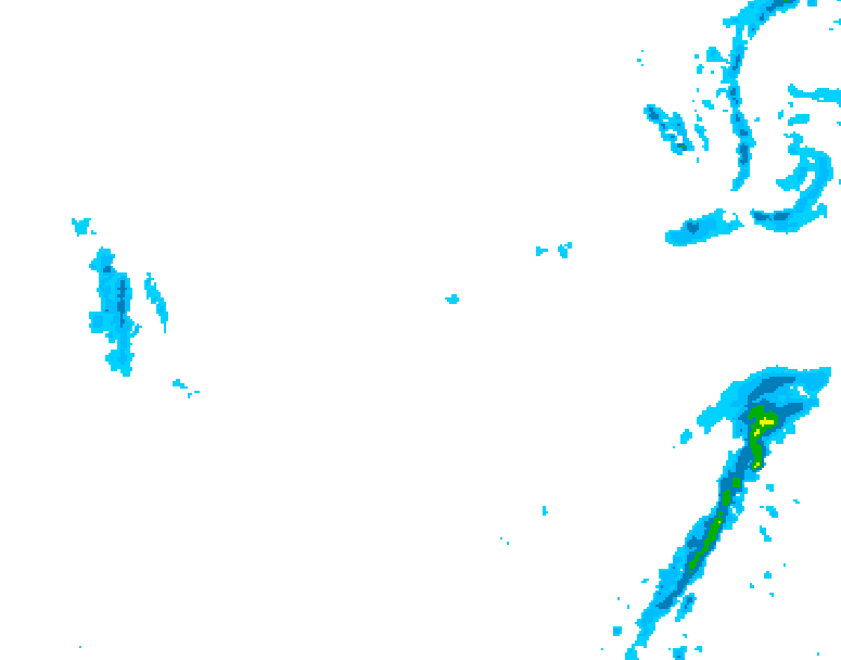 GDPS precipitation 036 hour forecast chart for Canada based on 2026/01/25 0000Z data