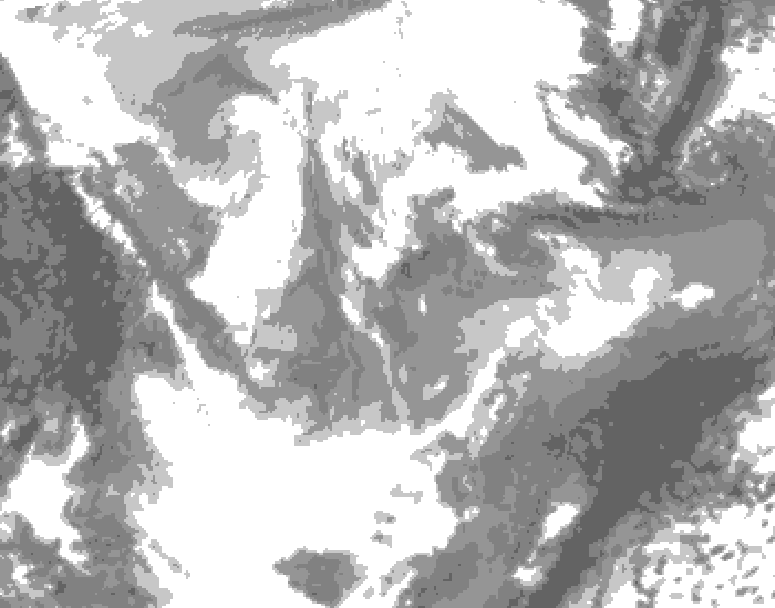GDPS total cloud 030 hour forecast chart for Canada based on 2026/01/25 0000Z data