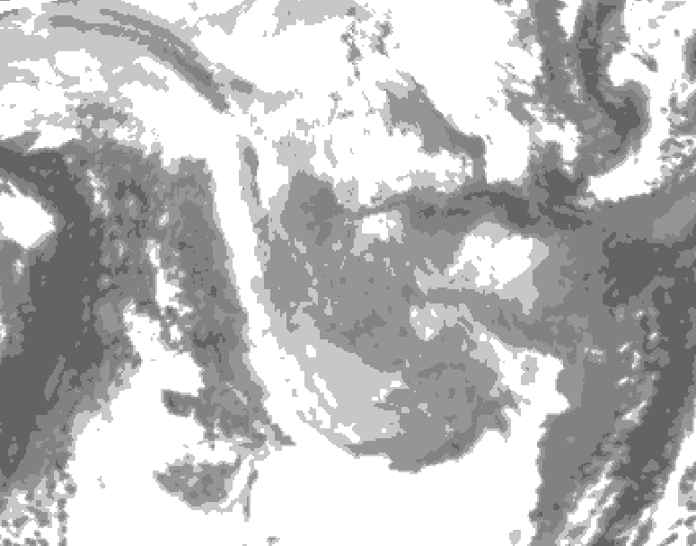 GDPS total cloud 060 hour forecast chart for Canada based on 2026/01/25 0000Z data