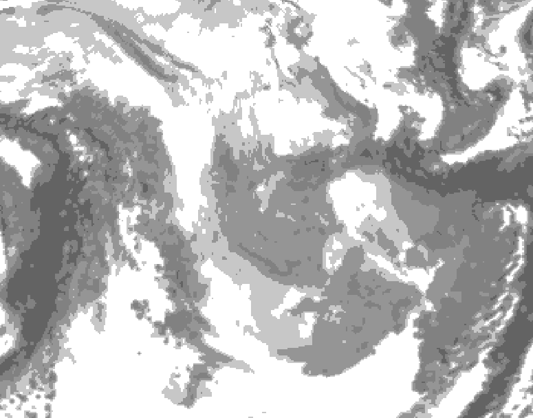 GDPS total cloud 066 hour forecast chart for Canada based on 2026/01/25 0000Z data