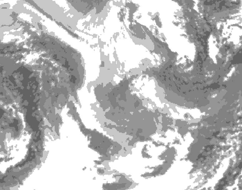 GDPS total cloud 078 hour forecast chart for Canada based on 2026/01/25 0000Z data