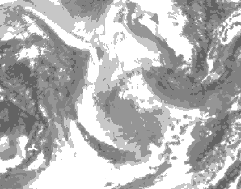 GDPS total cloud 084 hour forecast chart for Canada based on 2026/01/25 0000Z data