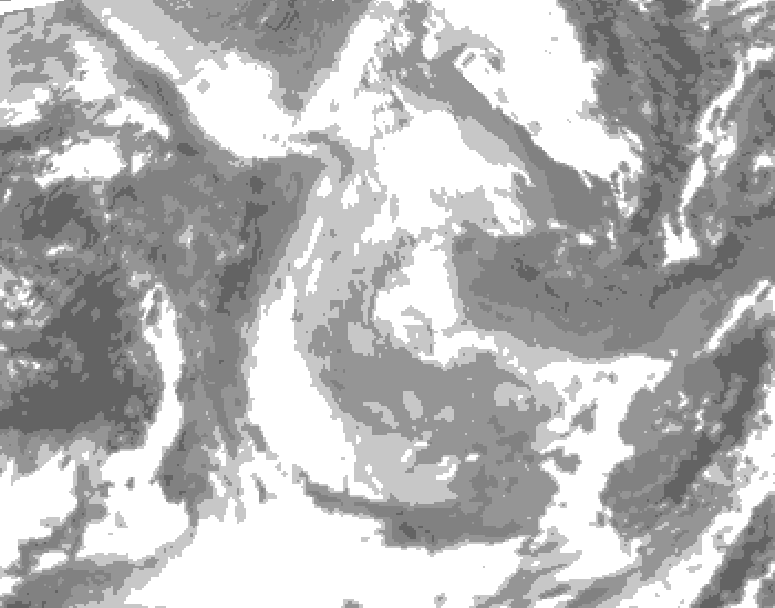 GDPS total cloud 090 hour forecast chart for Canada based on 2026/01/25 0000Z data