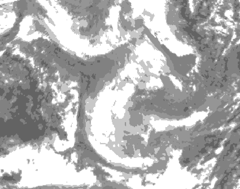 GDPS total cloud 108 hour forecast chart for Canada based on 2026/01/25 0000Z data