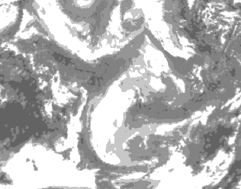 GDPS total cloud 114 hour forecast chart for Canada based on 2026/01/25 0000Z data