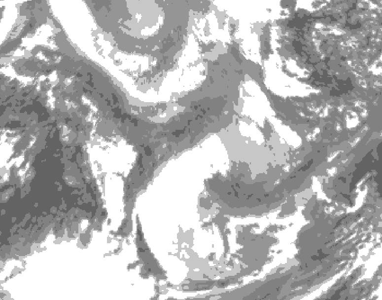 GDPS total cloud 126 hour forecast chart for Canada based on 2026/01/25 0000Z data