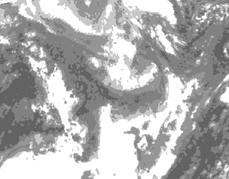 GDPS total cloud 156 hour forecast chart for Canada based on 2026/01/25 0000Z data
