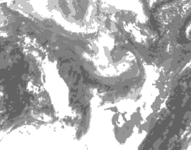 GDPS total cloud 162 hour forecast chart for Canada based on 2026/01/25 0000Z data