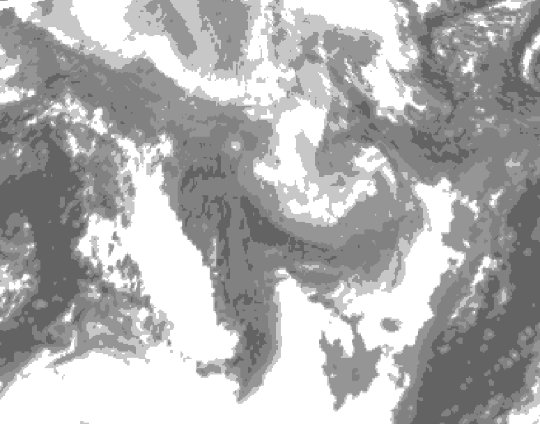 GDPS total cloud 168 hour forecast chart for Canada based on 2026/01/25 0000Z data