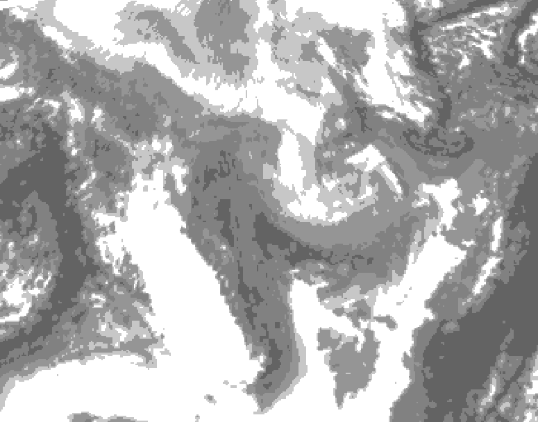 GDPS total cloud 174 hour forecast chart for Canada based on 2026/01/25 0000Z data