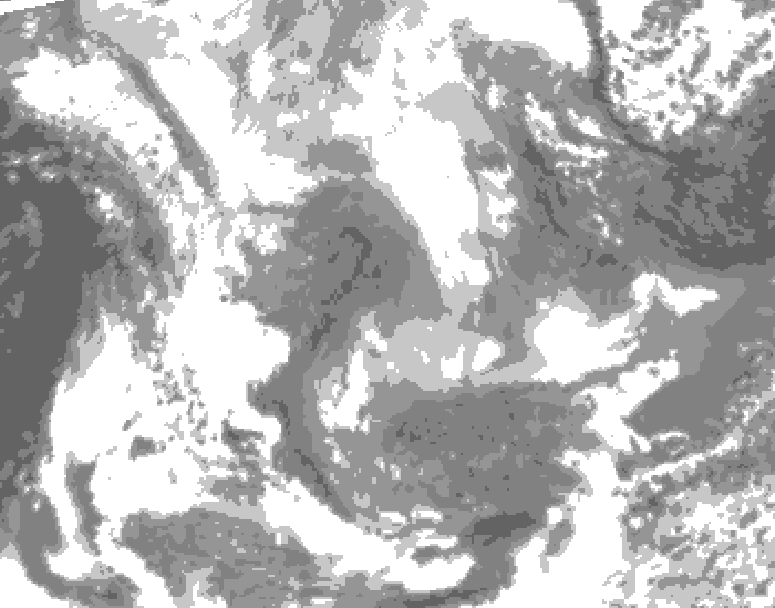 GDPS total cloud 228 hour forecast chart for Canada based on 2026/01/25 0000Z data
