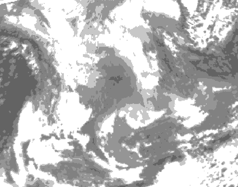 GDPS total cloud 234 hour forecast chart for Canada based on 2026/01/25 0000Z data