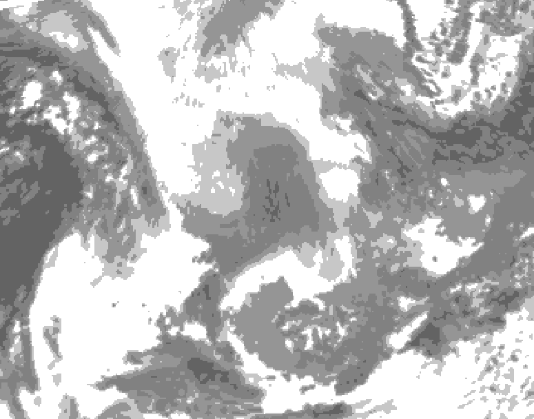 GDPS total cloud 240 hour forecast chart for Canada based on 2026/01/25 0000Z data