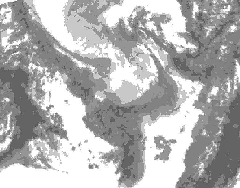 GDPS total cloud 156 hour forecast chart for Canada based on 2026/01/25 1200Z data