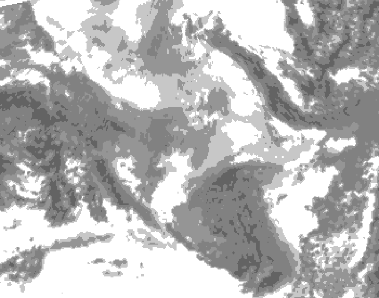 GDPS total cloud 180 hour forecast chart for Canada based on 2026/01/25 1200Z data