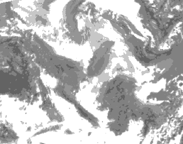 GDPS total cloud 192 hour forecast chart for Canada based on 2026/01/25 1200Z data