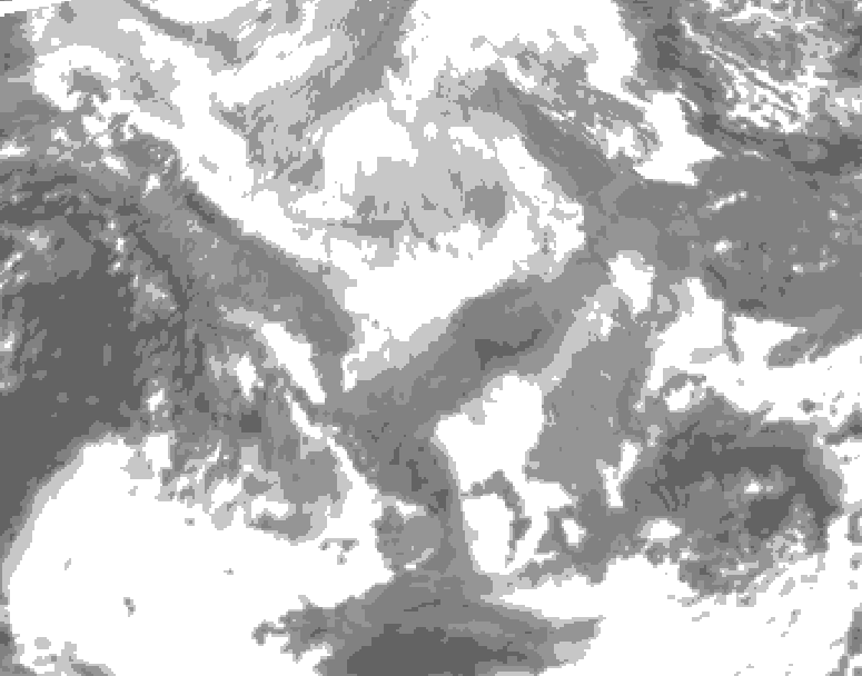 GDPS total cloud 222 hour forecast chart for Canada based on 2026/01/25 1200Z data