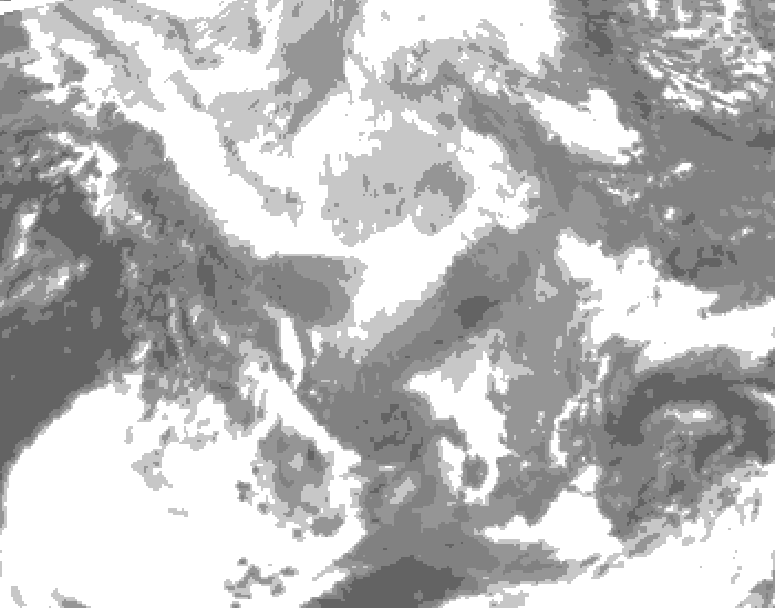 GDPS total cloud 228 hour forecast chart for Canada based on 2026/01/25 1200Z data