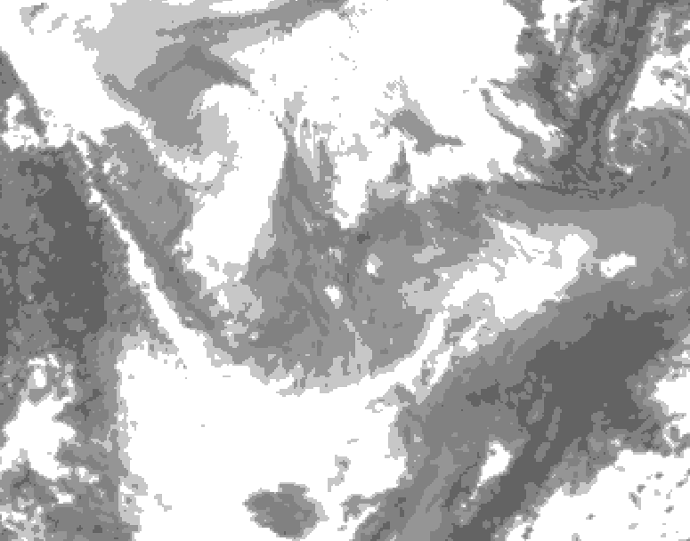 GDPS total cloud 006 hour forecast chart for Canada based on 2026/01/26 0000Z data