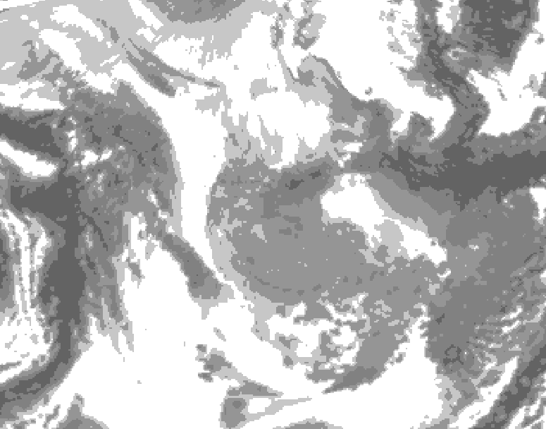 GDPS total cloud 048 hour forecast chart for Canada based on 2026/01/26 0000Z data