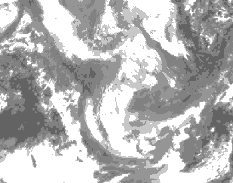 GDPS total cloud 090 hour forecast chart for Canada based on 2026/01/26 0000Z data