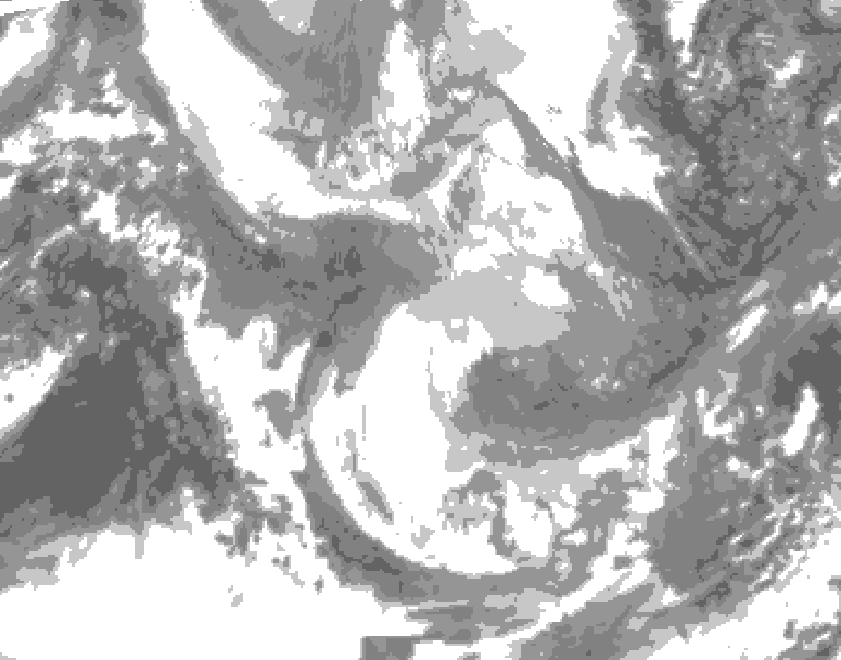 GDPS total cloud 096 hour forecast chart for Canada based on 2026/01/26 0000Z data