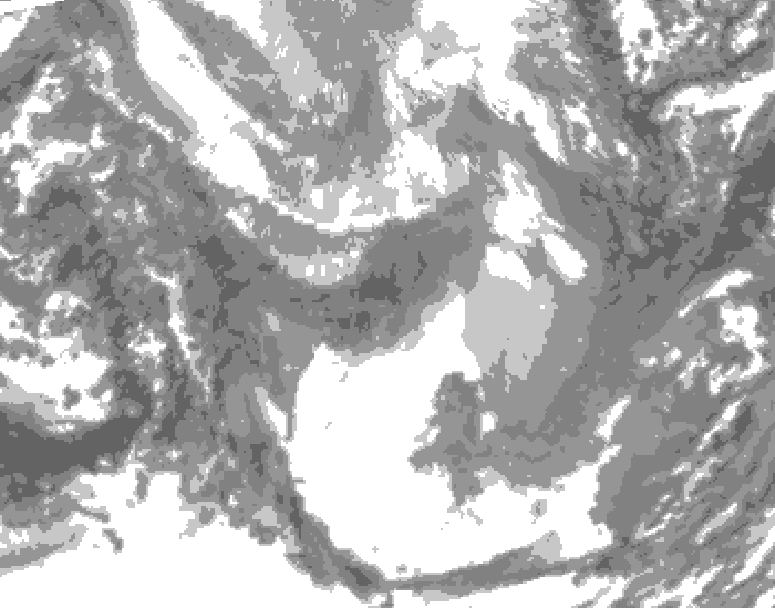 GDPS total cloud 114 hour forecast chart for Canada based on 2026/01/26 0000Z data