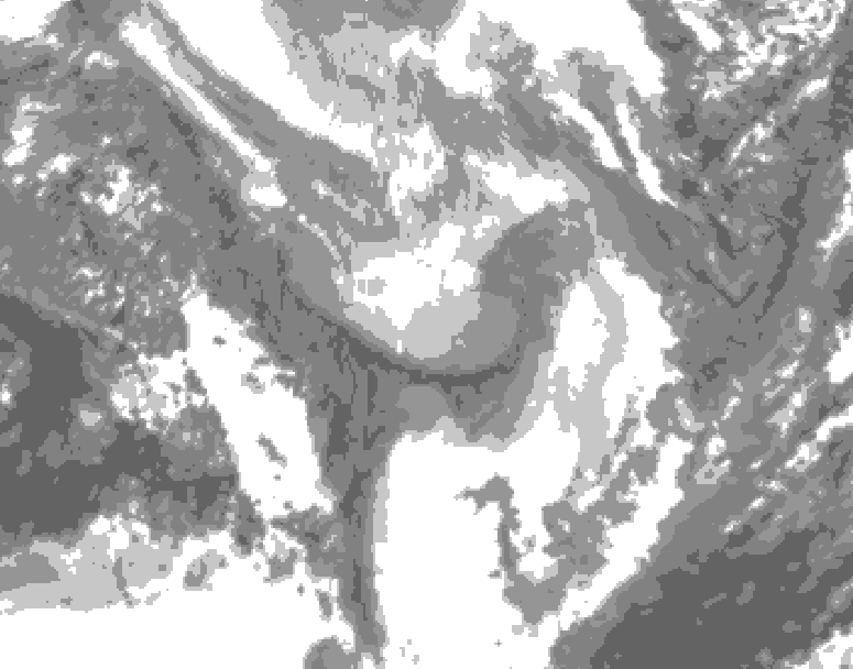 GDPS total cloud 132 hour forecast chart for Canada based on 2026/01/26 0000Z data