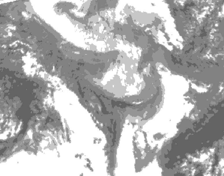 GDPS total cloud 150 hour forecast chart for Canada based on 2026/01/26 0000Z data