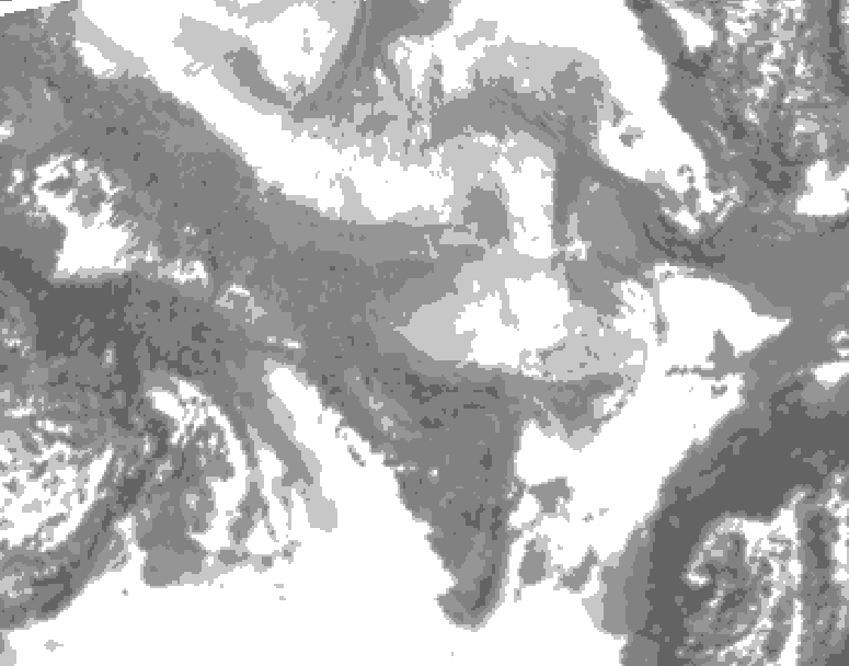 GDPS total cloud 162 hour forecast chart for Canada based on 2026/01/26 0000Z data