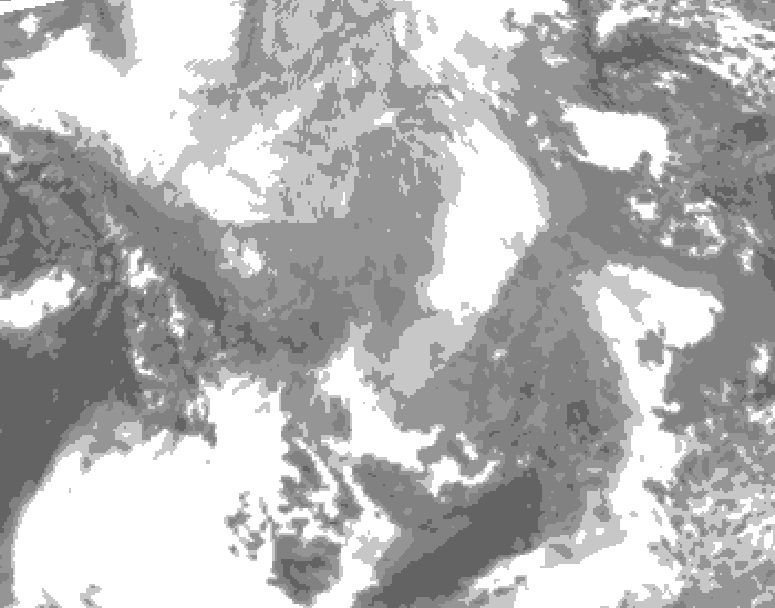 GDPS total cloud 222 hour forecast chart for Canada based on 2026/01/26 0000Z data